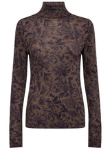 Produktbild 1 von MOS MOSH Langarmshirt mit floralem Allover-Print in Braun.