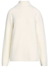 Pullover & Strickjacken ALPHA TAURI Strickpullover mit seitlichen Reißverschlüssen Off-White (U203)