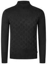 Pullover & Strickjacken LAGERFELD Strickpullover mit Rollkragen und Logo-Struktur Schwarz (990)