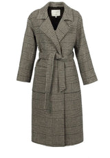 Produktbild 1 von OAKWOOD Mantel mit Glencheck-Muster in Schwarz.