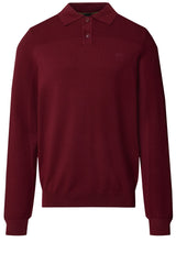 Produktbild 1 von HUGO BOSS GREEN Strick-Poloshirt Momentum mit langen Ärmeln in Rot.