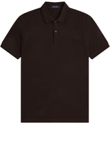 Jersey FRED PERRY Poloshirt mit Doppelstreifen Braun (86C)