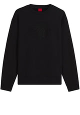 Sweat HUGO Sweatshirt Danicey mit Strass-Logo Schwarz (001)