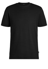 Jersey HUGO BOSS BLACK T-Shirt H-Thompson mit Struktur Schwarz (001)