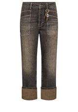 Produktbild 1 von MOS MOSH Boyfriend-Jeans mit Umschlägen in Grau.