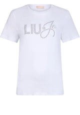 Jersey LIU.JO T-Shirt mit Logo-Print Weiß (P9353)