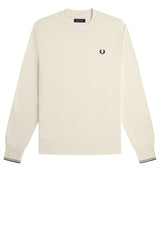 Sweat FRED PERRY Sweatshirt mit Logo-Stitching Beige (68C)