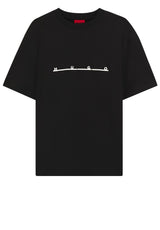 Produktbild 1 von HUGO T-Shirt Datrik mit Zickzack-Nähten in Schwarz.