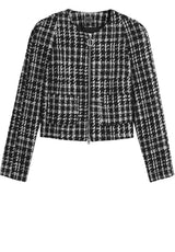 Produktbild 1 von HUGO Blouson Aboucle mit kariertem Muster  in Schwarz.