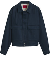 Produktbild 1 von HUGO Jacke aus Denim mit aufgesetzten Taschen in Blau.