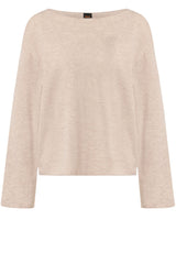 Jersey HUGO BOSS ORANGE Langarmshirt Faprosa aus Schurwoll-Kaschmir-Mix Beige (256)