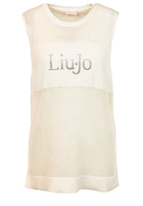 Pullover & Strickjacken LIU.JO Stricktop mit Lochmuster Off-White (10105)