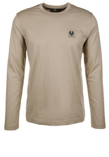 Jersey BELSTAFF ENGLAND Langarmshirt mit Logo-Aufnäher Beige (Dark Sand)
