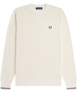 Pullover & Strickjacken FRED PERRY Strickpullover mit Noppenstruktur Off-White (170)