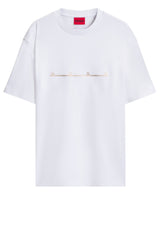 Produktbild 1 von HUGO T-Shirt Datrik mit Zickzack-Nähten in Weiß.