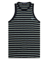Jersey FRED PERRY Top Stripped Ribbed Vest Blau (608)