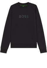 Produktbild 1 von HUGO BOSS GREEN Sweatshirt Salbo mit Puff-Logo in Schwarz.