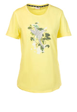 Jersey LIU.JO T-Shirt mit Print und Strass-Details Gelb (P9311)
