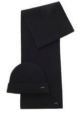 Schals & Tücher HUGO BOSS BLACK Schal und Mütze Set Florido aus Schurwolle Schwarz (001) ONESIZE