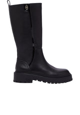 Schuhe LIU.JO Stiefel aus Leder Schwarz (CALF BLACK)