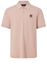 Herren-Poloshirt von BELSTAFF, Regular Fit, Strukturierter Baumwollpiqué, Kurzärmliges Polohemd, Kragen und Bündchen in Rippenstrick, Blende mit zwei Knöpfen, Phönixaufnäher mit bestickten Kanten auf der Brust.