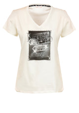 Jersey LIU.JO T-Shirt mit Print Off-White (P9293)