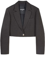 Produktbild 1 von PATRIZIA PEPE Blazer aus Mikro-Bouclé in verkürzter Länge  in Braun.