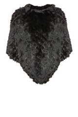 Produktbild 1 von OAKWOOD Fellponcho mit Streifendesign in Schwarz.