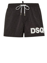 Bademode DSQUARED2 Badeshorts mit Allover Logo-Print Schwarz (010)