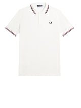 Jersey FRED PERRY Poloshirt mit Doppelstreifen Weiß (T60)