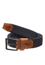 Gürtel Les Deux Flechtgürtel mit Leder-Applikationen Blau (460460)