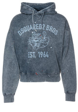 Sweat DSQUARED2 Hoodie mit Print Blau (524)