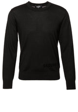 Pullover & Strickjacken DSQUARED2 Pullover mit seitlichem Logo-Print Schwarz (900)