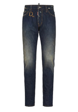 Jeans DSQUARED2 Jeans im Used-Look mit Anhänger Blau (470)