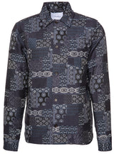 Jacken & Mäntel Les Deux Overshirt mit Allover-Muster Blau (415)