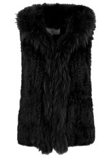 Produktbild 1 von OAKWOOD Fellweste mit Besatz in Schwarz.