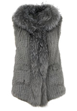Produktbild 1 von OAKWOOD Fellweste mit Besatz in Grau.