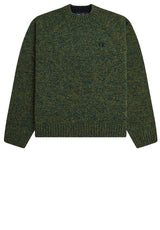 Pullover & Strickjacken FRED PERRY Melierter Pullover mit angedeutetem Stehkragen Grün (72A)