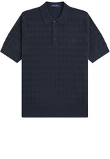 Jersey FRED PERRY Strick-Poloshirt mit Rautenmuster Blau (608)