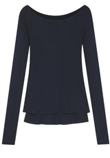 Jersey HUGO BOSS BLACK Langarmshirt Edupla Blau (404)