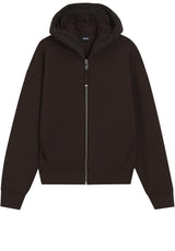 Sweat HUGO BOSS BLACK Sweatjacke Egani mit kuschligem Kapuzenbesatz Braun (210)