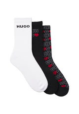 Bodywear HUGO Dreierpack kurze Socken mit Logos Mehrfarbig (960)