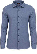 Hemden HUGO BOSS ORANGE Hemd Mysoft mit dezenter Struktur Blau (424)