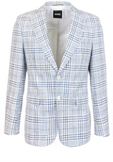 Sakkos HUGO BOSS BLACK Sakko H-Hutson mit Karo-Muster Blau (466)