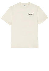 Produktbild 1 von Les Deux T-Shirt mit Logo-Stitching und Print auf der Rückseite in Cremefarben.
