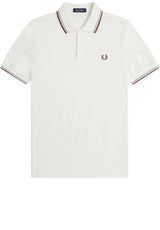 Jersey FRED PERRY Poloshirt mit Doppelstreifen Weiß (67C)