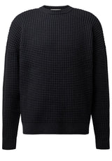 Produktbild 1 von DRYKORN Pullover Neelio aus Waffelstrick in Schwarz.