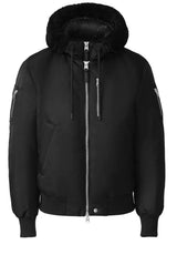 Jacken & Mäntel Mackage Gefütterte Bomberjacke mit Shearling-Besatz Schwarz (BLACK)