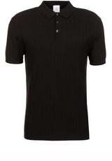 Jersey Bogner Poloshirt aus strukturiertem Strick Schwarz (026)