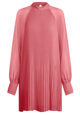 Kleider HUGO BOSS BLACK Plissee-Kleid Dolumi mit langen transparenten Ärmeln Rot (632)